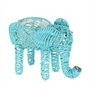 Blue / Grey Wire Elephant Planter (36)