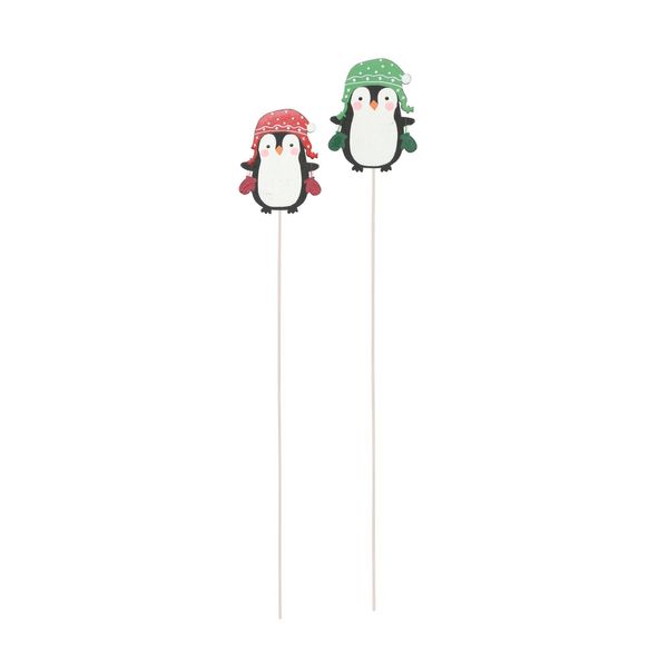 Penguin Wooden Pick Red / Green Mix 50cm pk 10