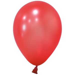 Red Metallic Round Shape Latex Balloon - 5 inch - Pk 100