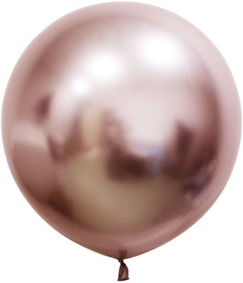 Rose Gold Chrome Jumbo Latex Balloon - 24 inch - Pk 3