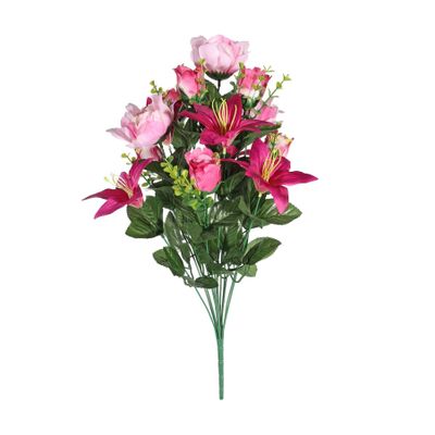 Pembroke Rose Lily Mixed Bunch - Pink