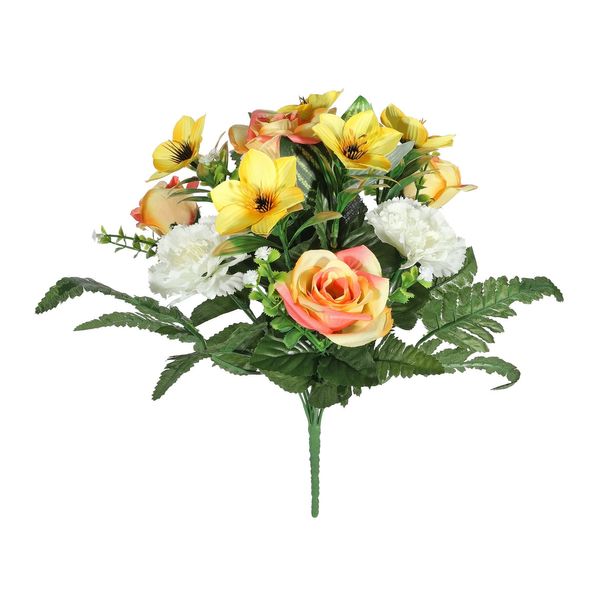 Pembroke Rose and Fern Mixed Bunch - Yellow