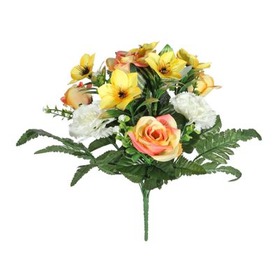 Pembroke Rose and Fern Mixed Bunch - Yellow