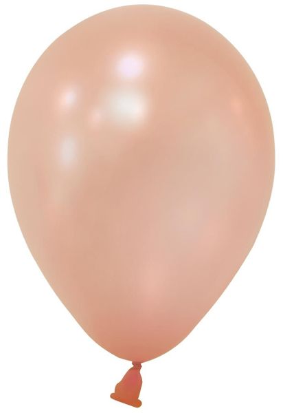 Rose Gold Metallic Round Shape Latex Balloon - 5 inch - Pk 100