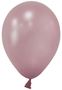 Rose Pink Metallic Round Shape Latex Balloon - 5 inch - Pk 100