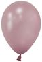 Rose Pink Metallic Round Shape Latex Balloon - 5 inch - Pk 100