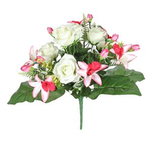 Pembroke Leafy Rose and Orchid Bunch - Cream