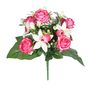 Pembroke Leafy Rose and Orchid Bunch - Dark Pink