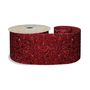 Burgundy Glitter Ribbon 63mm x 10y wire edge 