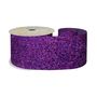 Purple Glitter Ribbon 63mm x 10y wire edge 