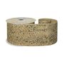 Gold Glitter Ribbon 63mm x 10y wire edge 