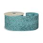 Mint Glitter Ribbon 63mm x 10y wire edge 