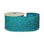 Peacock Glitter Ribbon 63mm x 10y wire edge 