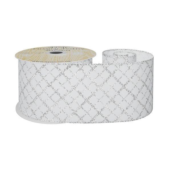 White on sale wired ribbon