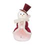 Burgundy and Pink Velvet Snowman