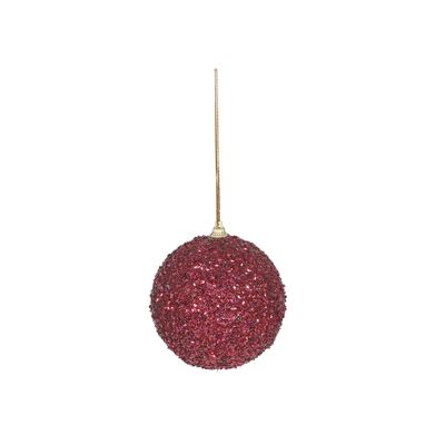 Glittery Burgundy Bauble 10cm 