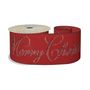 Red & gold Glitter Merry Christmas ribbon  63mm