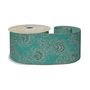 Turquoise gold  Peacock Ribbon 63mm x 10 yrds 