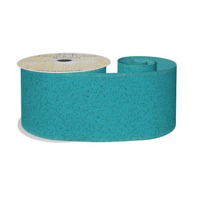 Turquoise sparkle ribbon w/e 63mm x 10yd