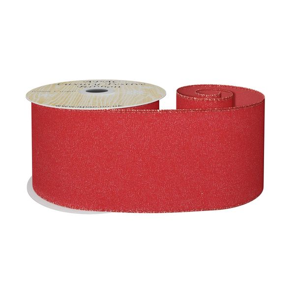Red shiny ribbon w/e 63mm x 10yd