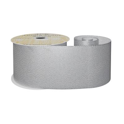 Silver metallic ribbon w/e 63mm x 10yd