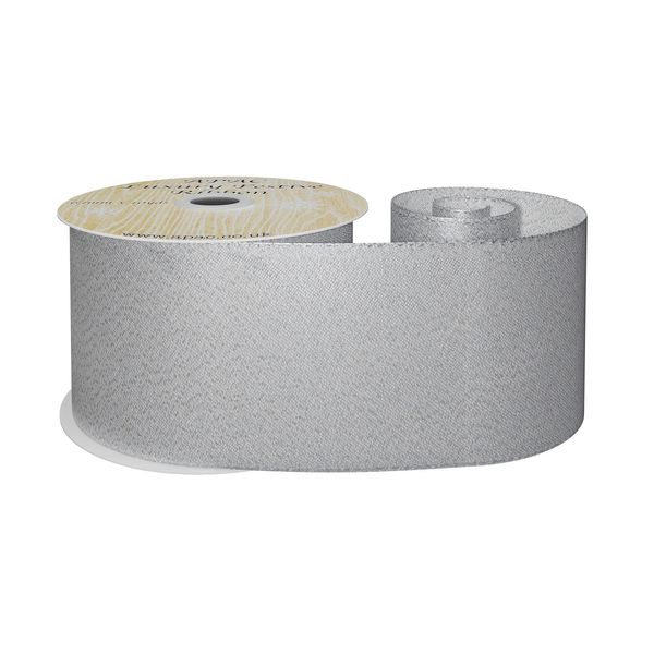 Silver metallic ribbon w/e 63mm x 10yd