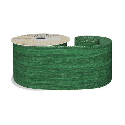 Green metallic crinkle ribbon metallic w/e 63mm x 10yd