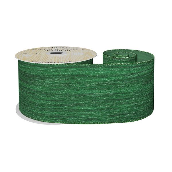 Green metallic crinkle ribbon metallic w/e 63mm x 10yd