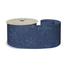 Navy Glitter Snowflake Wired Edge Ribbon 63mm x 10yds