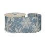 63mm x 10yds Blue W/White Snowflakes