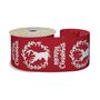 63mm x 10yds Red W/Wht Wreath/Merry Christmas