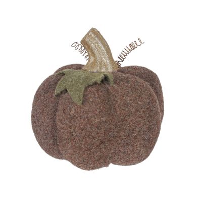 Brown Felt Pumpkin with Glitter Stem Dia 15cm