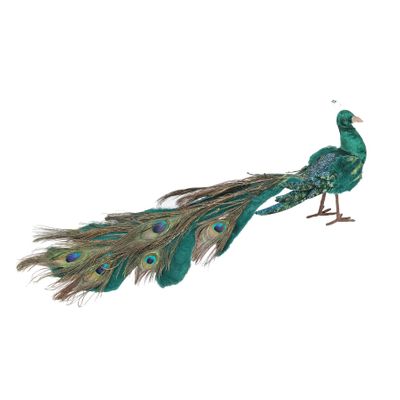 Green / Blue Velvet / Feather Peacock