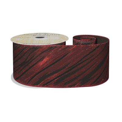 Red /Black  Shimmer Zebra Print  Ribbon 63mm x 10yd