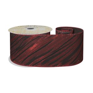 Red /Black  Shimmer Zebra Print  Ribbon 63mm x 10yd