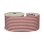 Red and Natural Striped Fabric Ribbon 63mm x 10yd