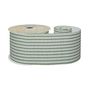 White and Green Striped Fabric Ribbon 63mm x 10yd