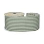 Natural and Green Striped Fabric Ribbon 63mm x 10yd