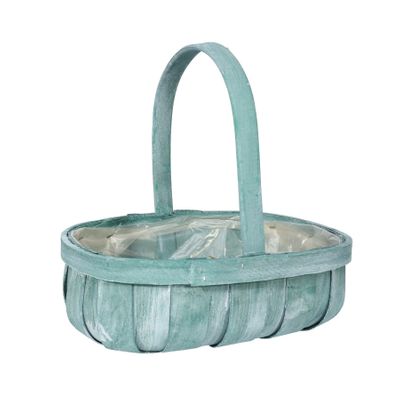 Green Softwood Trug W/Handle (20)