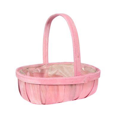 Pink Softwood Trug W/Handle (20)