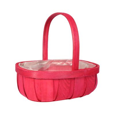 Red Softwood Trug W/Handle (20)