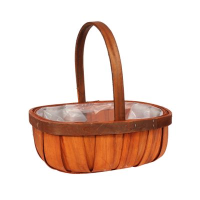 Stained Softwood Trug W/Handle (20)