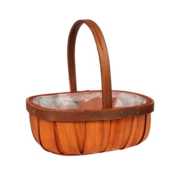 Stained Softwood Trug W/Handle (20)