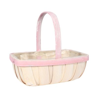 Large White Trug with Pink Rim (20)