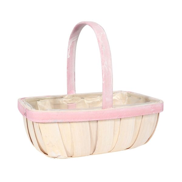 Large White Trug with Pink Rim (20)