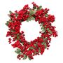 Red berry and leaves wreath 52cm  