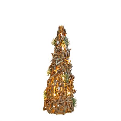 Wooden Decorative Christmas Twig Tree with Lights (80cm)