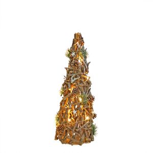 Wooden Decorative Christmas Twig Tree with Lights (80cm)