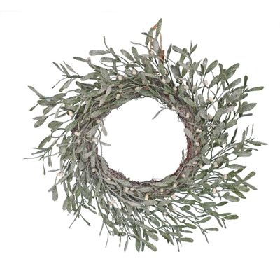 Misletoe frosted wreath