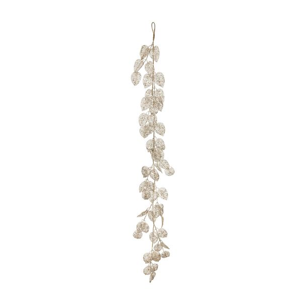 Glitter Leaf garland champagne 150cm